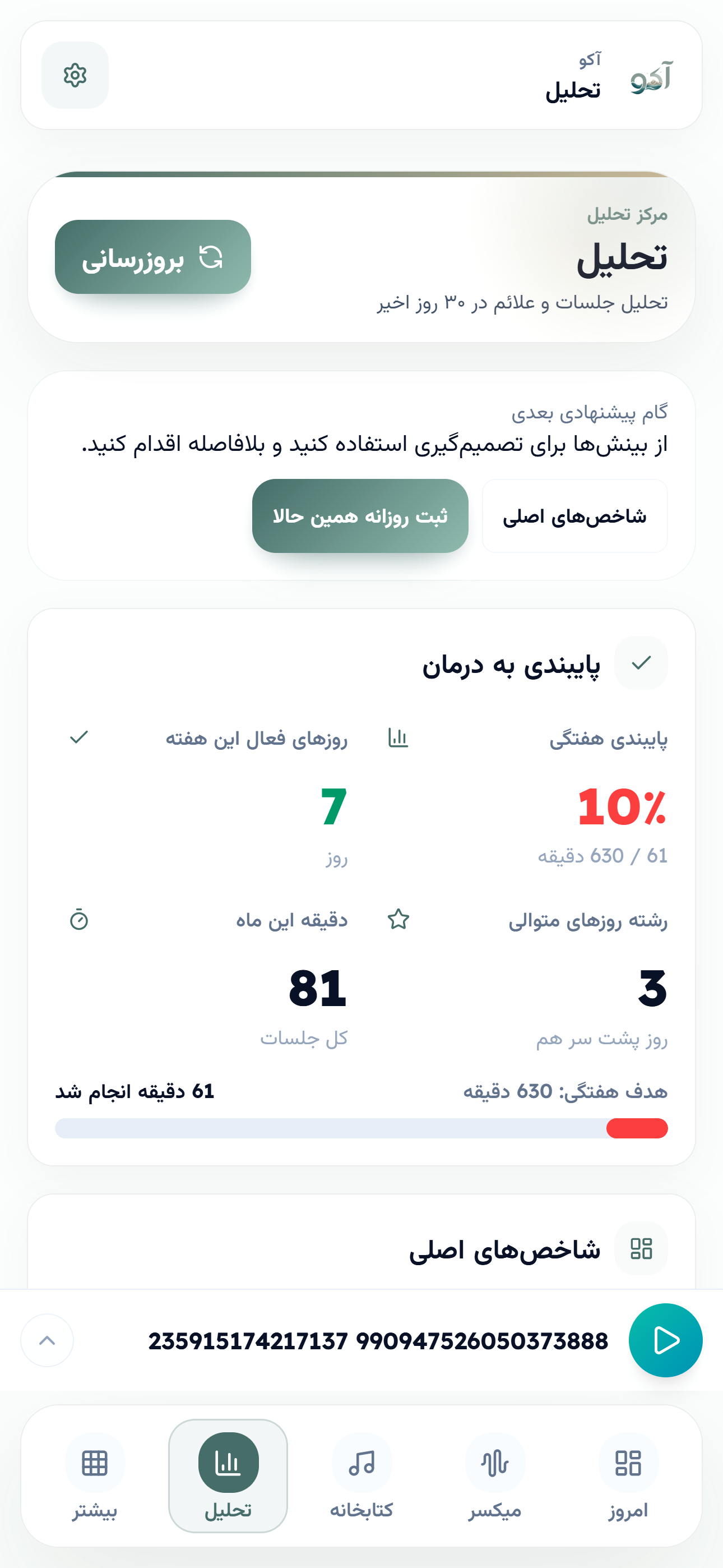 میکسر صدای شخصی در آکو